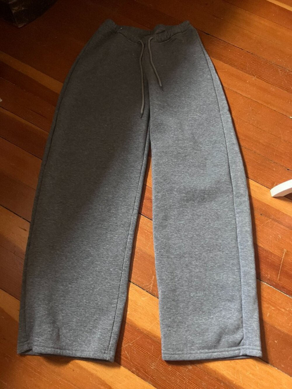Heather grey warm fleece lined sweatpants thick pants drawstring waist